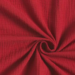 GOTS Musliini-/kaksikerroksinen kangas | Tula – bordeauxin punainen, 