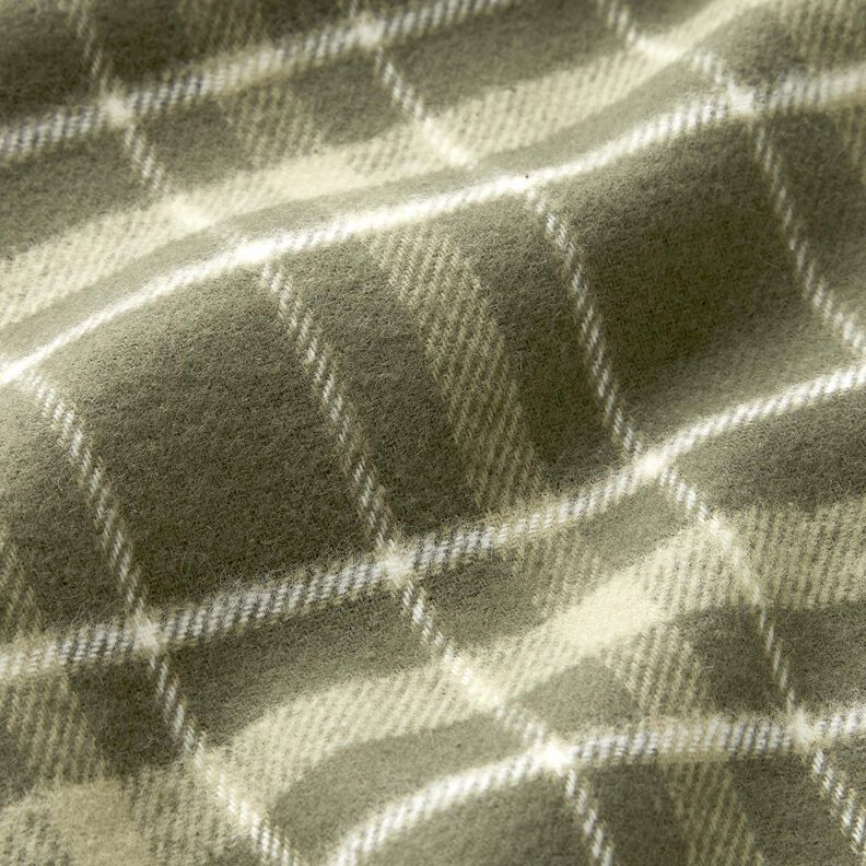 Flanelli Suuri skottiruutu – khaki/valkoinen,  image number 2