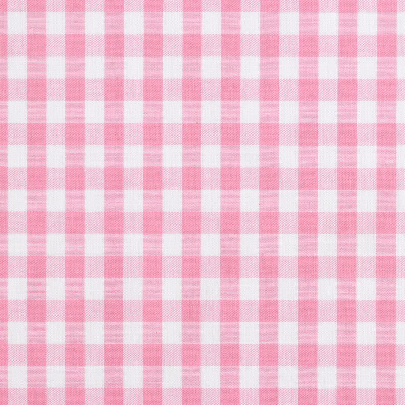 Puuvillakangas Vichy-Check 1 cm – roosa/valkoinen,  image number 1