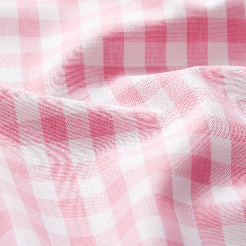 Puuvillakangas Vichy-Check 1 cm – roosa/valkoinen,  image number 2