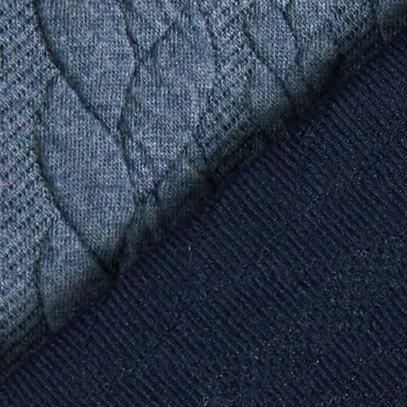 Jerseyjacquard Cloqué Palmikkokuvio – farkunsininen,  image number 4