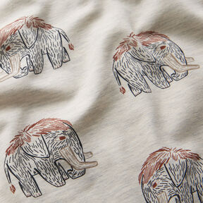 Puuvillajersey mammutit – villanvalkoinen, 