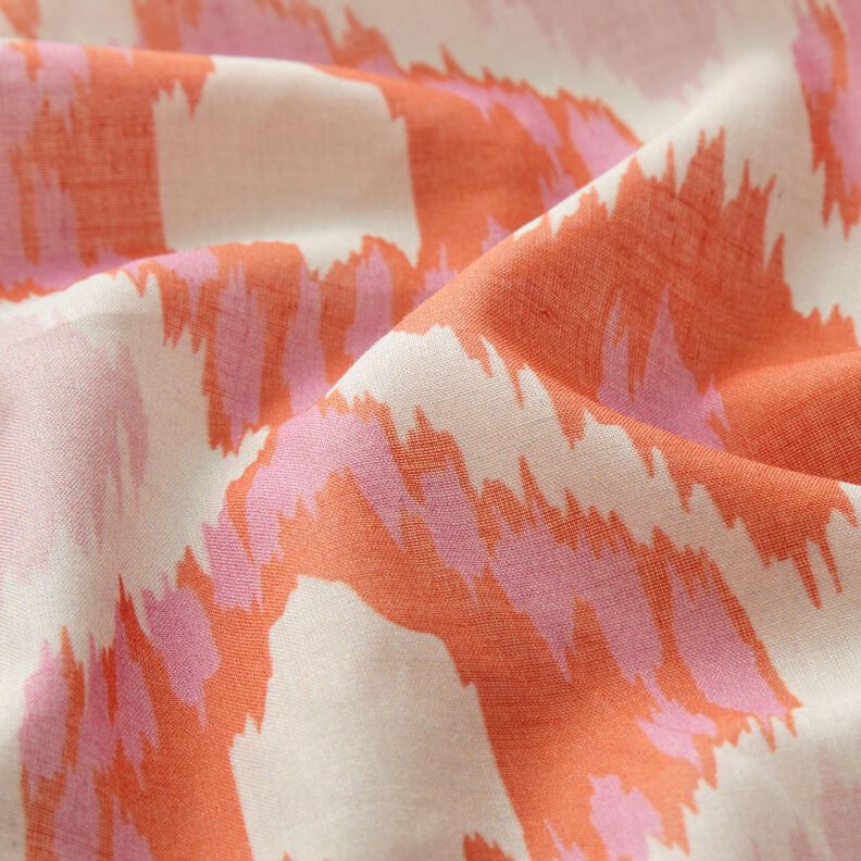 Puuvillavoilee Ikat-ilme – beige/oranssi,  image number 2