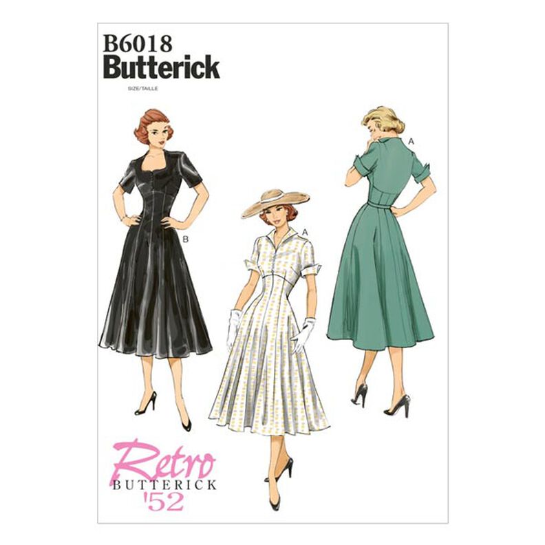 Vintage-mekko 1952, Butterick 6018|40 - 48,  image number 1