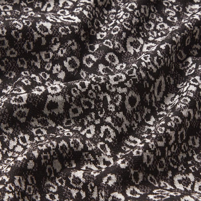 Neulejacquard abstrakti leopardikuvio – musta/sumunharmaa,  image number 2