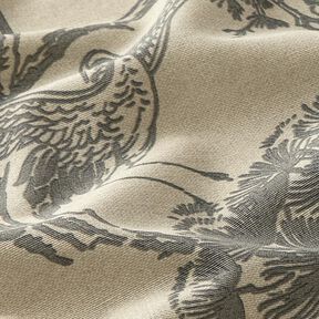 Sisustuskangas Canvas Kiinalainen kurki – hiekka/harmaa, 