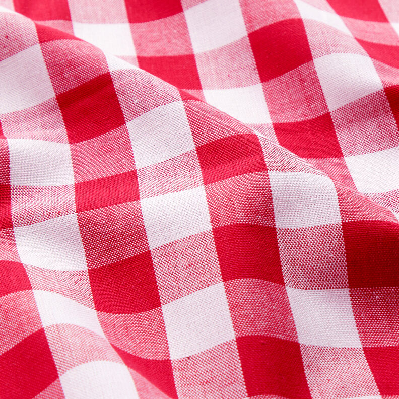 Puuvillakangas Vichy-Check 1,7 cm – punainen/valkoinen,  image number 2