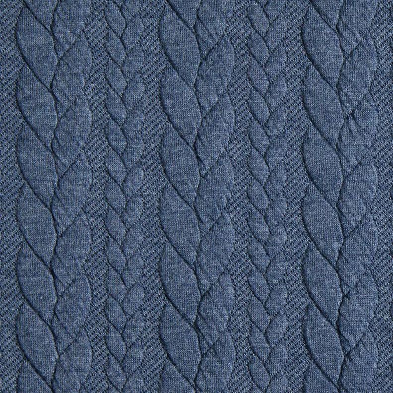 Jerseyjacquard Cloqué Palmikkokuvio – farkunsininen,  image number 1