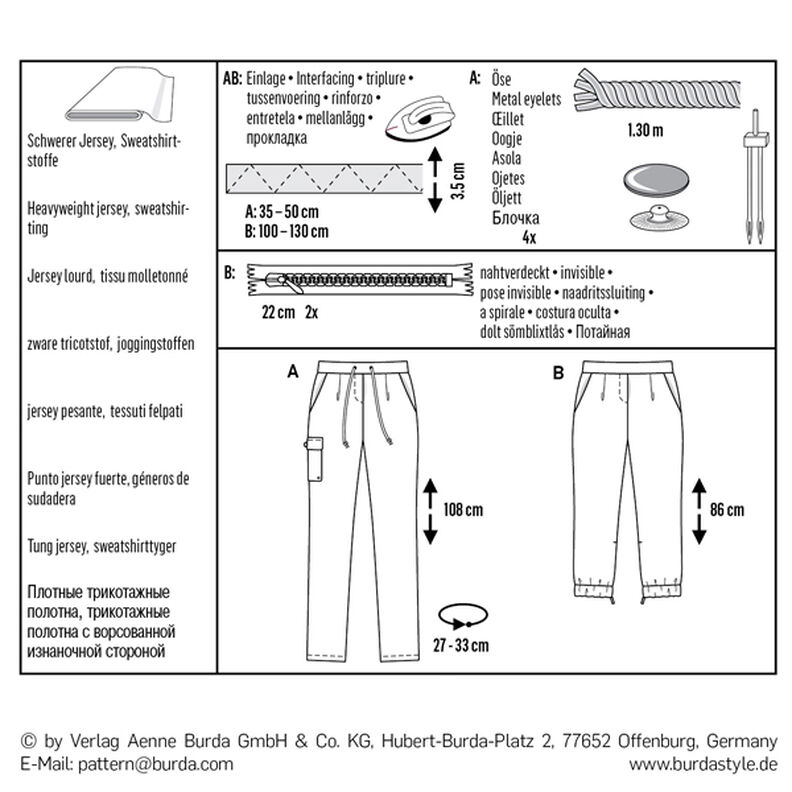 Housut | 3/4-housut, Burda 6471 | 34 - 46,  image number 5