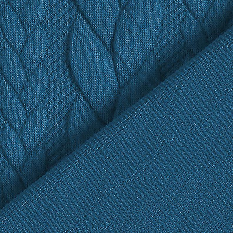 Jerseyjacquard Cloqué Palmikkokuvio – petrooli,  image number 4