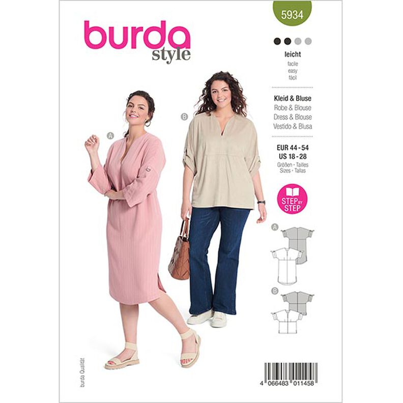 Plus Size -mekko / -paitapusero | Burda 5934 | 44-54,  image number 1