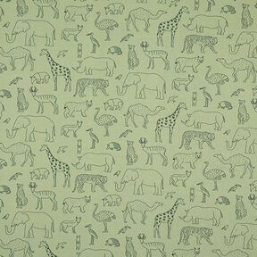 French Terry Kesäcollege gezeichnete Safari-Tiere – vaalea khaki, 