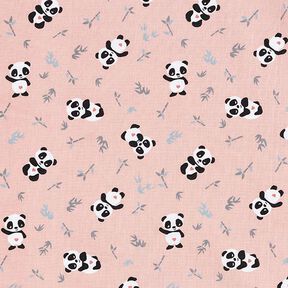 Puuvillakangas Kretonki pehmoinen panda – roosa, 