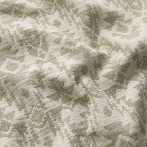 Musliini-/kaksikerroksinen kangas Jacquard atsteekkikuvio – vaalea khaki/sumunharmaa, 