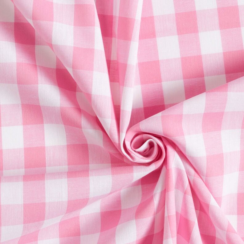Puuvillakangas Vichy-Check 1,7 cm – roosa/valkoinen,  image number 3