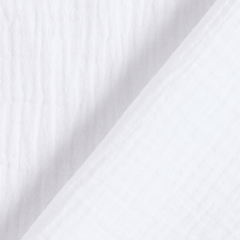 Musliini-/kaksikerroksinen kangas – valkoinen,  image number 4