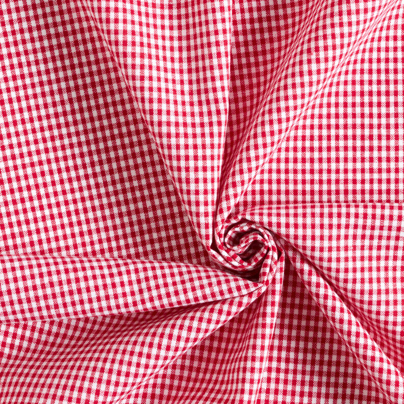 Puuvillakangas Vichy-Check 0,2 cm – punainen/valkoinen,  image number 3
