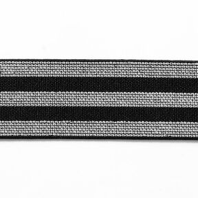 Raidallinen kuminauha [40 mm] – musta/hopea, 