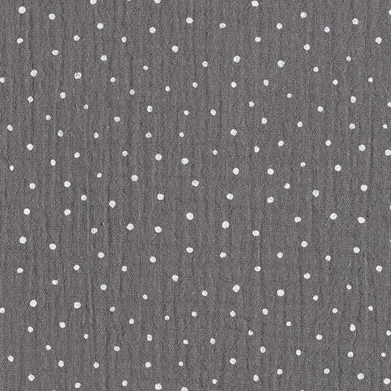 Musliini-/kaksikerroksinen kangas Pikkupilkut – savenharmaa/valkoinen,  image number 1