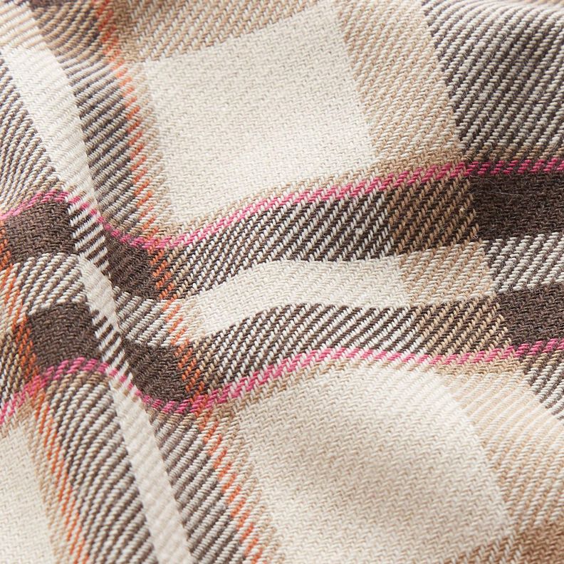 Puuvillaflanelli Skottiruutu – beige/pink,  image number 3