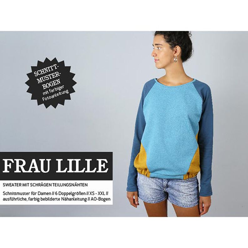 FRAU LILLE – raglanpusero, vinot jakosaumat, Studio Schnittreif | XS - XXL,  image number 1